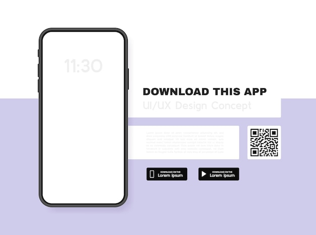 Download this app advertising banner. App for mobile phone.