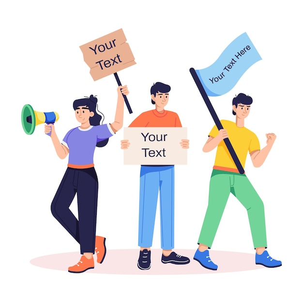 Vector download this flat illustration of protest march