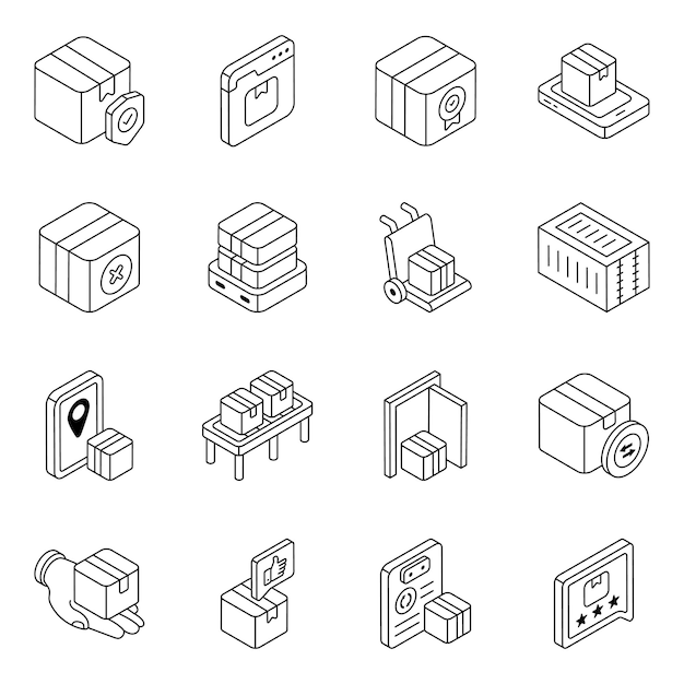 Download this logistic icons set It comes up with cargo services concepts in flat vector icons