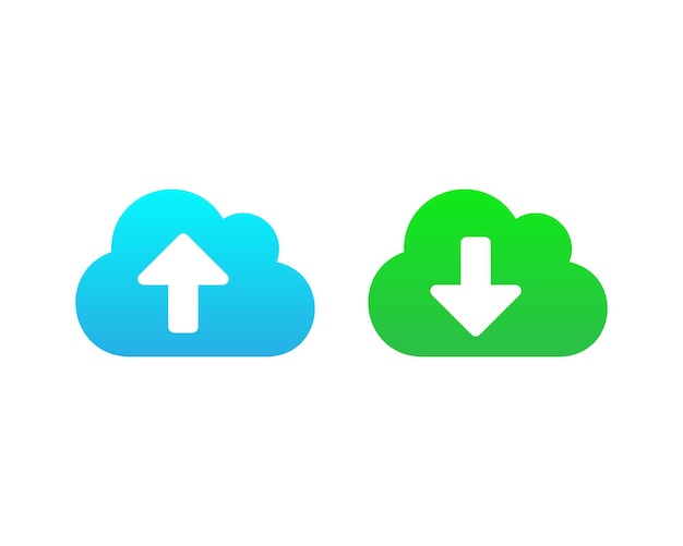 Download and Upload in cloud storage vector icon. Cloud with arrow symbol isolated. Vector illustration EPS 10