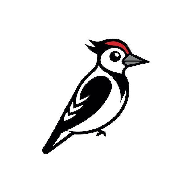 Downy Woodpecker bird goes icon vector