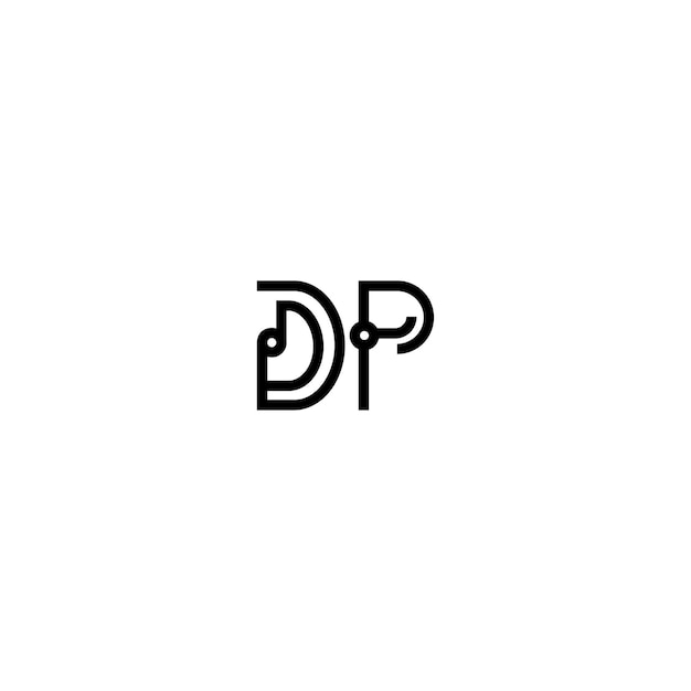 Vector dp monogram logo design letter text name symbol monochrome logotype alphabet character simple logo