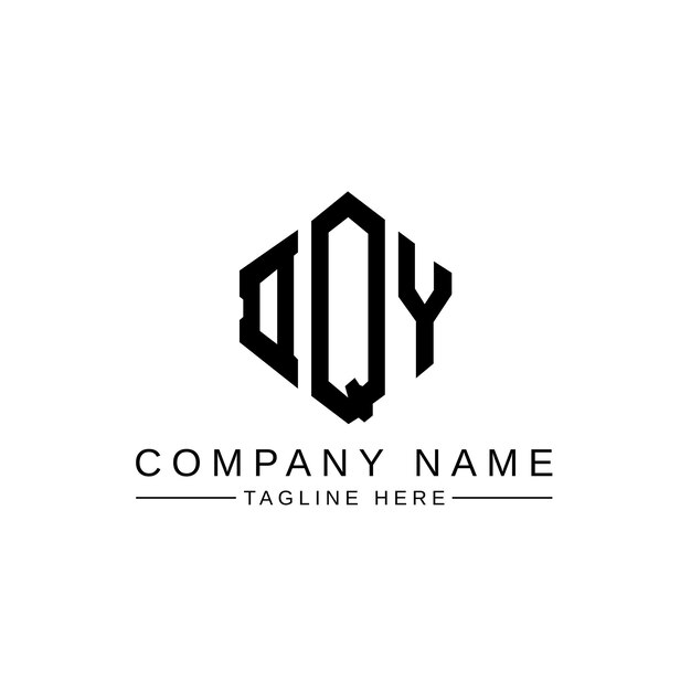 DQY letter logo design with polygon shape DQY polygon and cube shape logo design DQY hexagon vector logo template white and black colors DQY monogram business and real estate logo