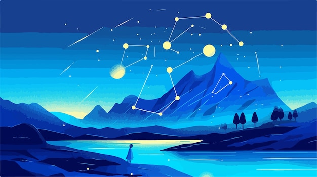 Draco Constellation Banner Vector Illustration