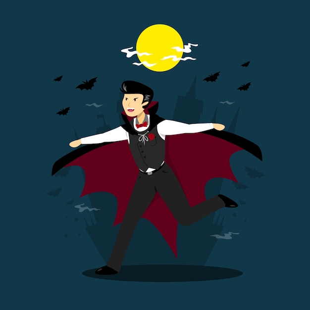 dracula character in flat design