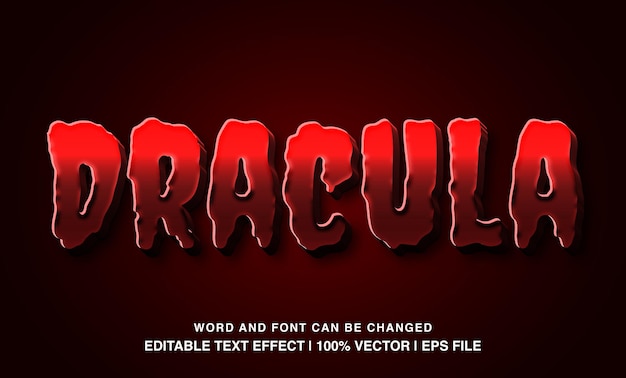 Vector dracula slime cartoon text effect