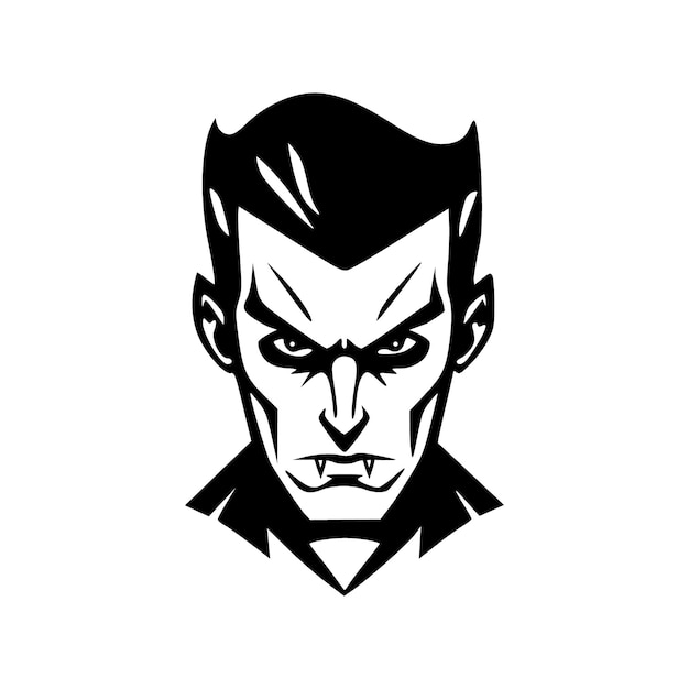 Dracula vampire face black outlines vector illustration