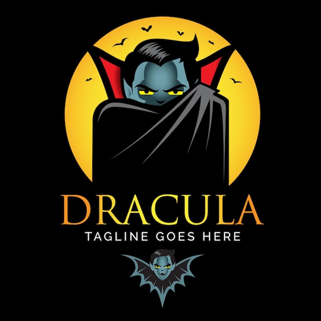 Dracula or Vampire logo vector illustrations