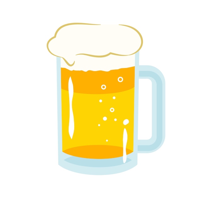 Draft beer flat illustration design isolated