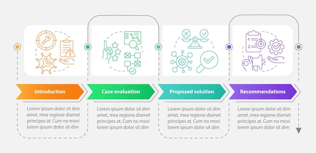 Drafting of case rectangle infographic template