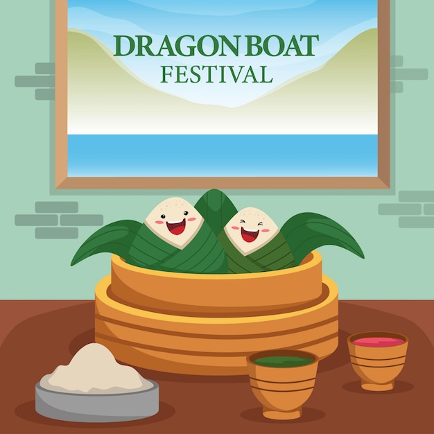 Dragon Boat Festival with Zongzi Concept