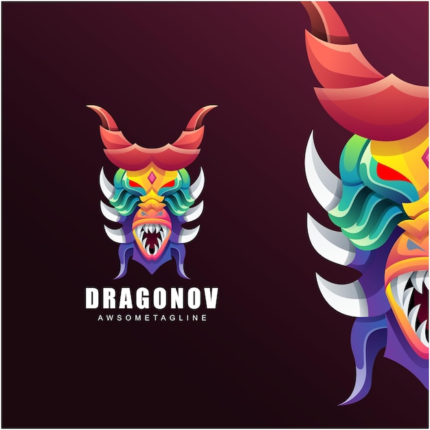 Dragon colorful logo design