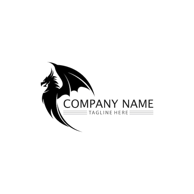 Dragon design logo vector icon illustration design logo template fantasy animals