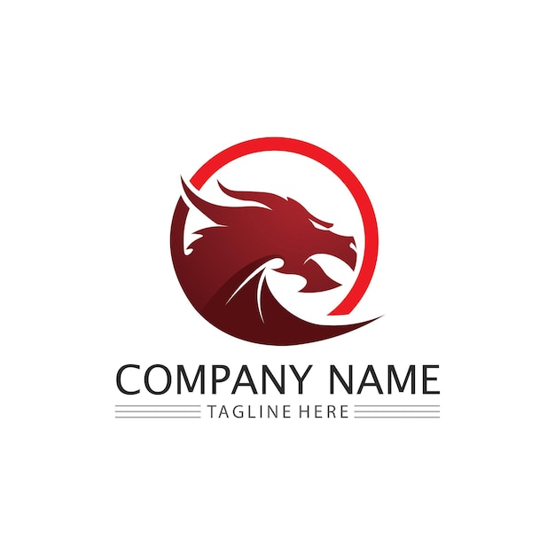 Dragon design logo vector icon illustration design logo template fantasy animals