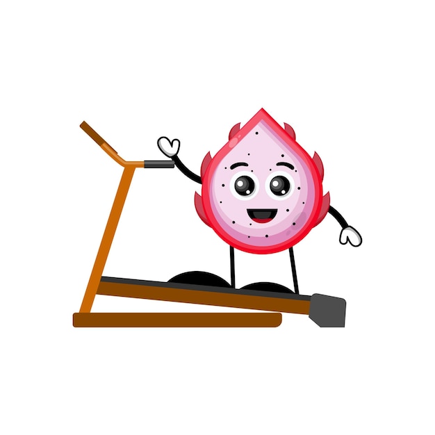 dragon fruit treadmill character cute logo