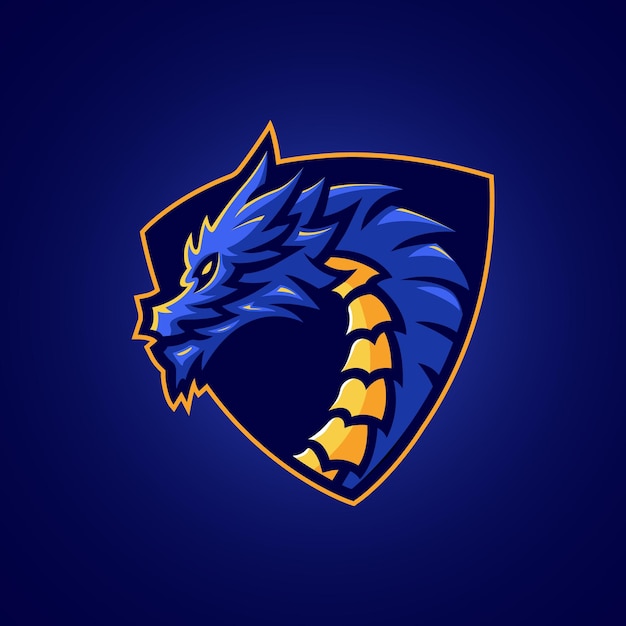 dragon head esport logo gaming mascot design