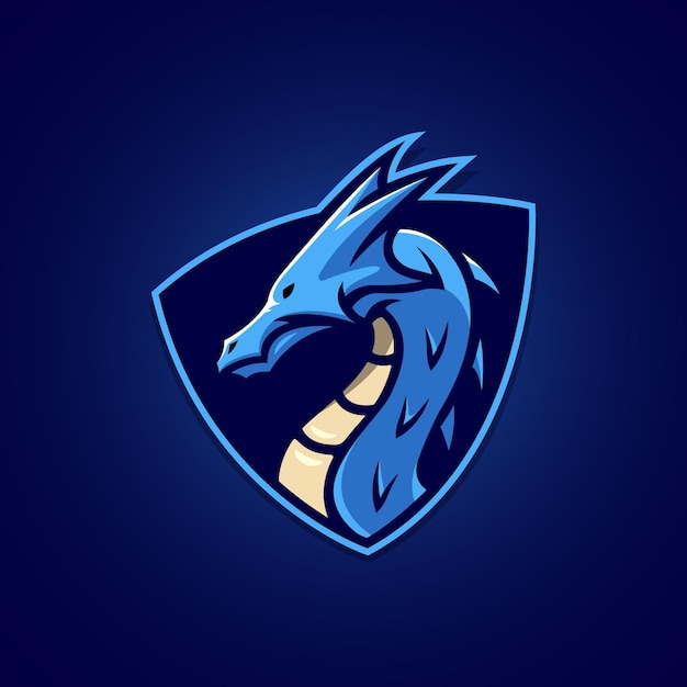 dragon head esport logo gaming mascot design