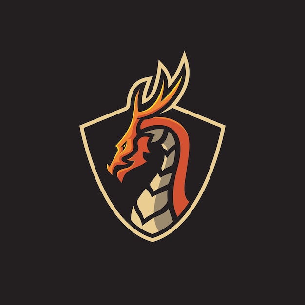 dragon head esport logo gaming mascot design