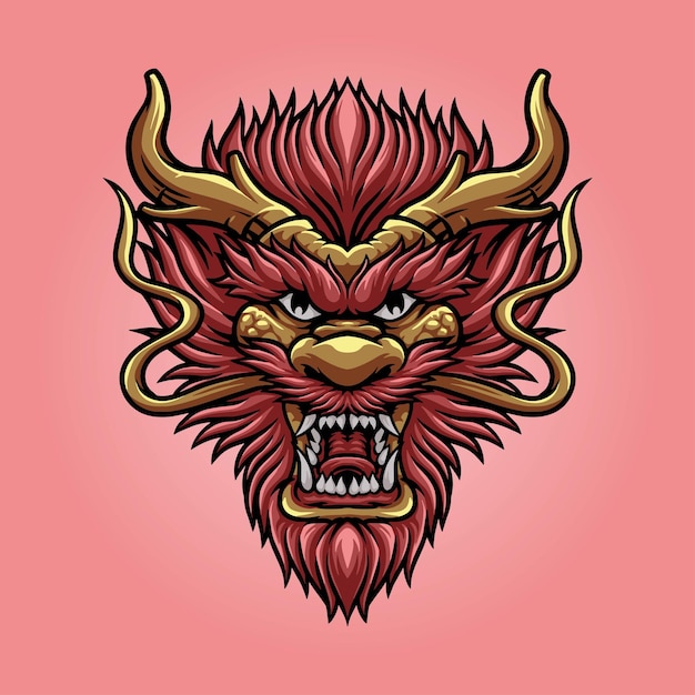 Dragon Head mascot great illustration for your branding business