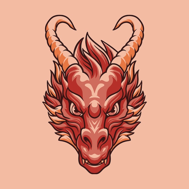 Dragon Head mascot great illustration for your branding business