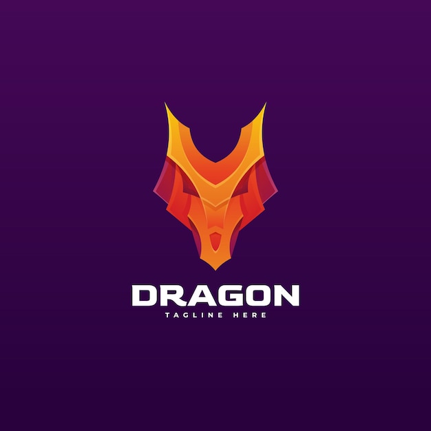 Dragon head modern colorful gradient style logo