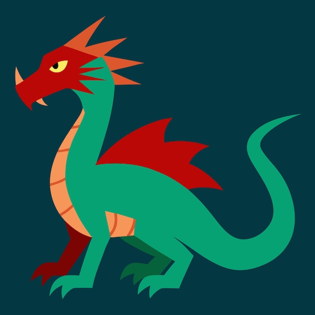 Vector dragon illustration flat vector