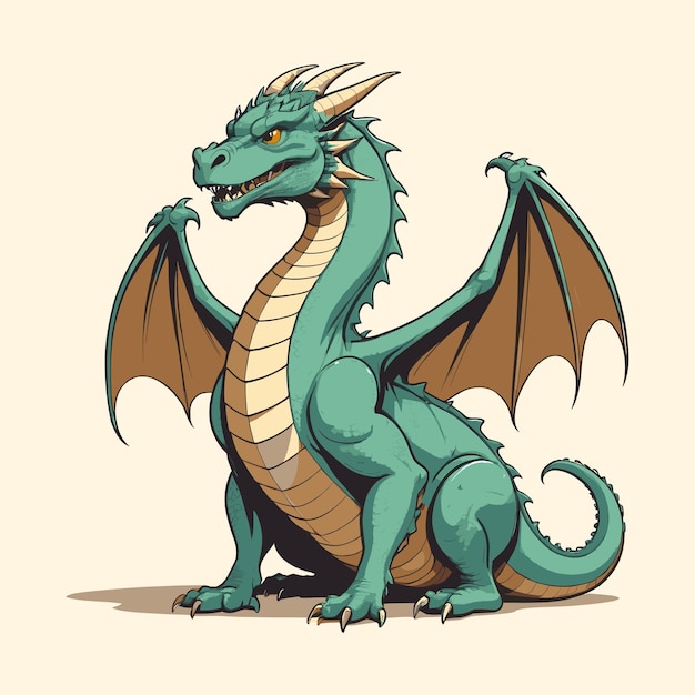 Dragon Illustration in Vintage Style