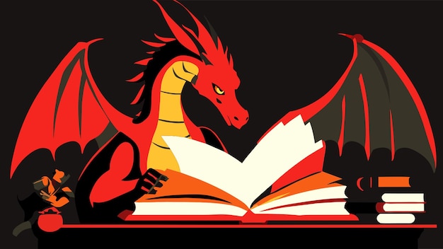 Vector dragon is a student vector illustration flat 2