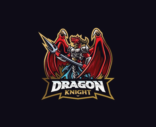 Dragon knight mascot logo design