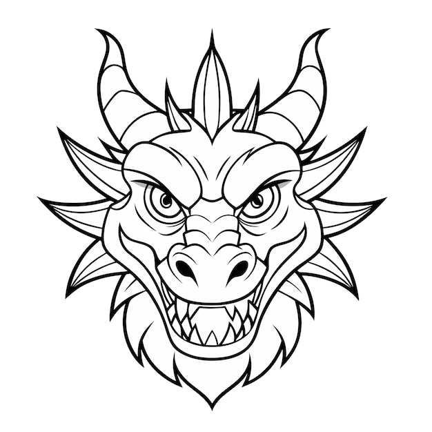 Vector a dragon line art illustration