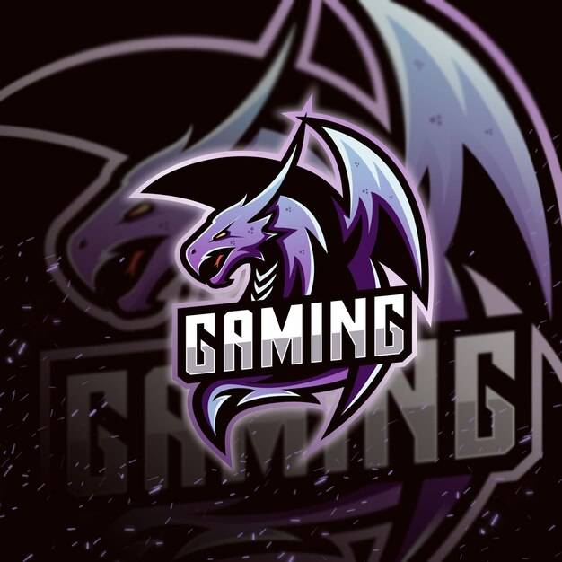 Vector dragon logo e-sport gaming