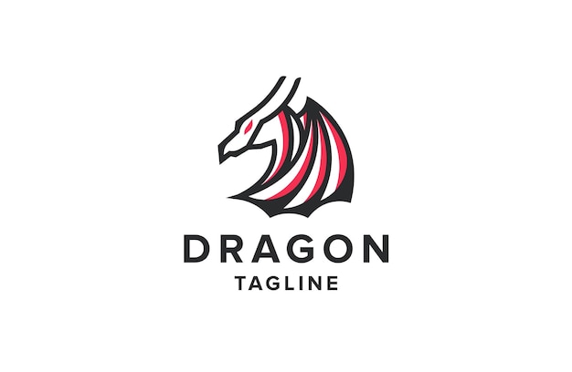 Dragon logo icon design template flat vector illustration