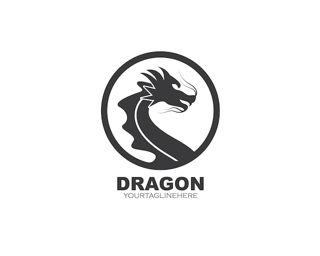 Dragon logo icon template vector illustration