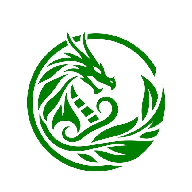 Dragon logo that blends with nature Vector Brand Logo