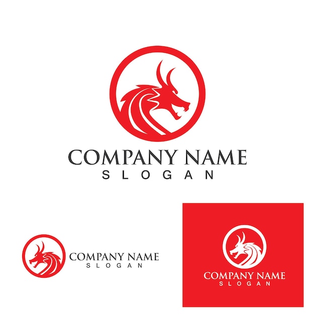 Dragon logo vector icon illustration design