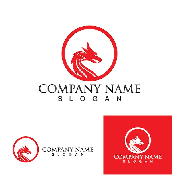 Dragon logo vector icon illustration design