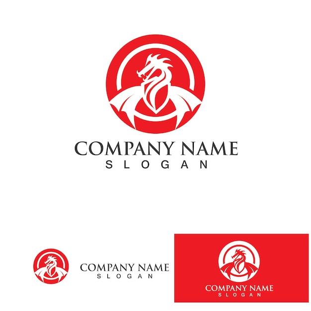 Dragon logo vector icon illustration