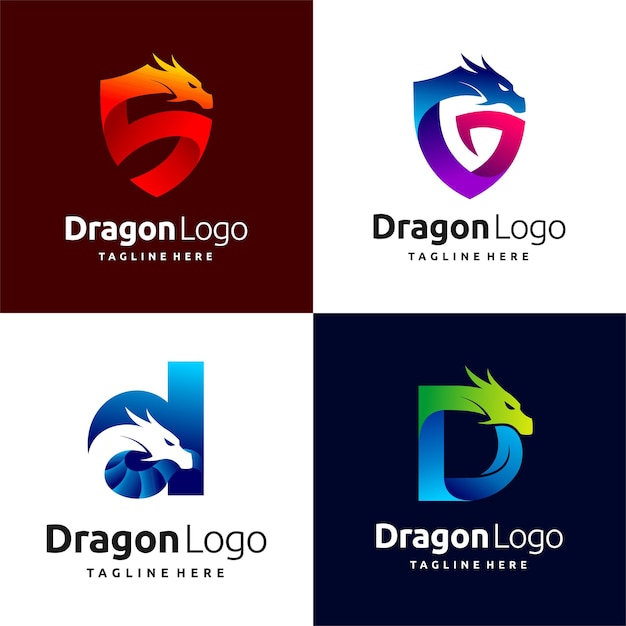 dragon logo with multiple concept