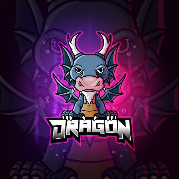 dragon mascot esport colorful logo