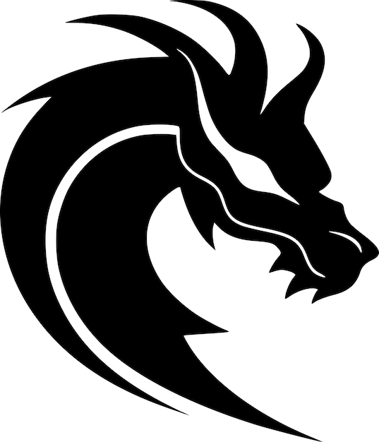 Dragon Minimalist and Flat Logo Vector illustration