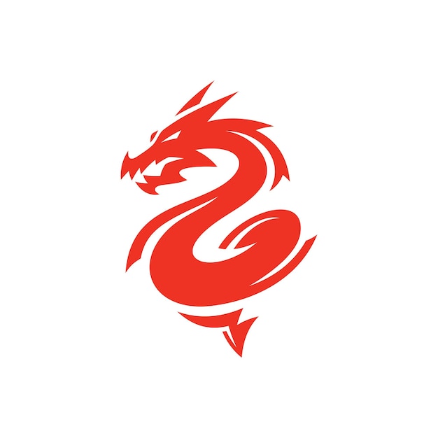 Dragon serpent logo design Serpent silhouette vector icon