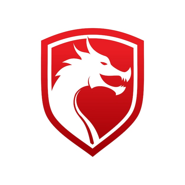 dragon shield vector logo template