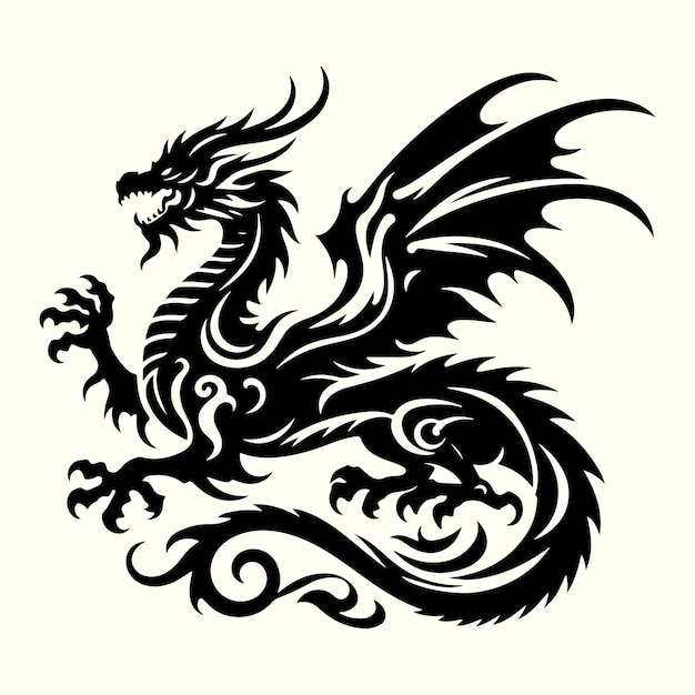 Dragon Silhouette Vector Illustration