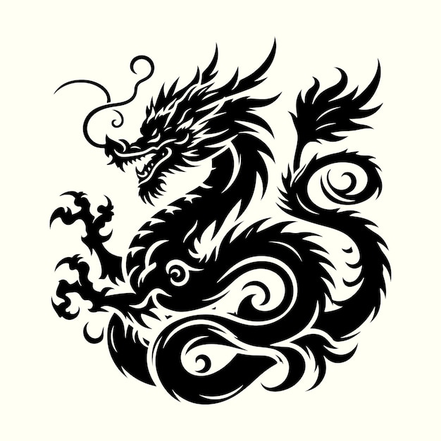 Dragon Silhouette Vector Illustration