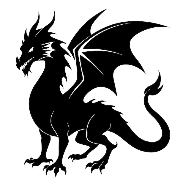 Vector dragon silhouette vector illustration