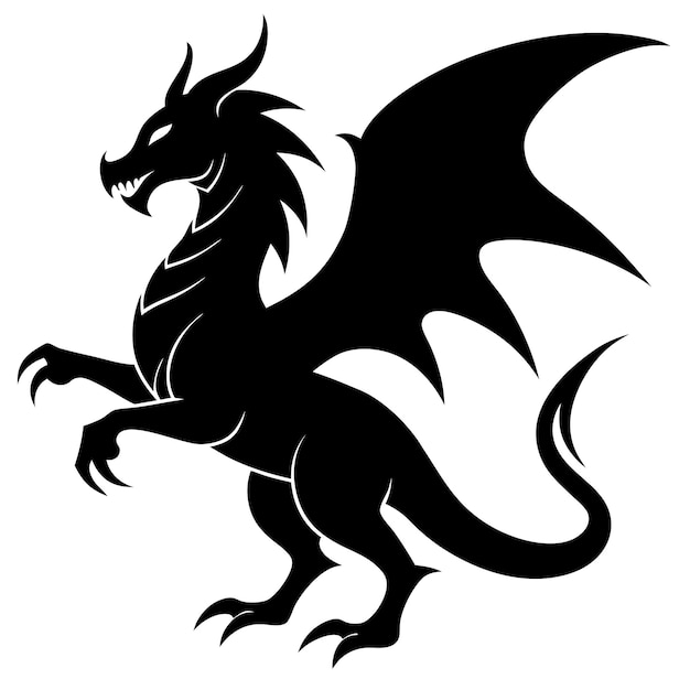 dragon silhouette vector illustration