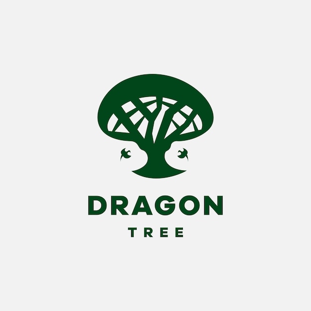 Dragon tree logo design vector