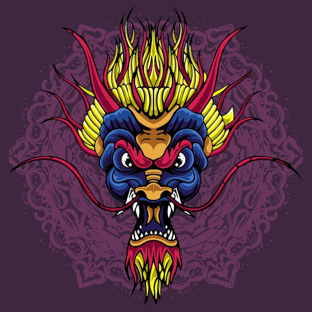 Dragon vector art illustration head design