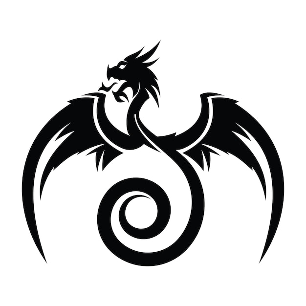 Dragon vector design Dragon Black white vector Dragon vector