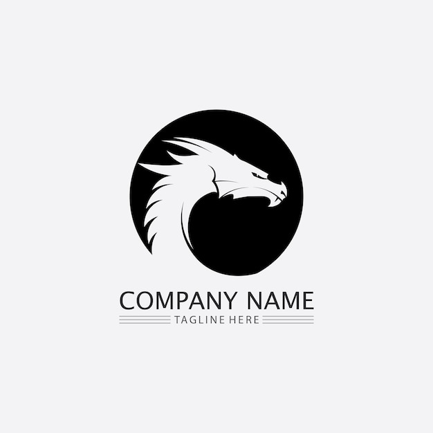 Dragon vector icon animal fantasy illustration design logo template